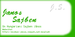 janos sajben business card